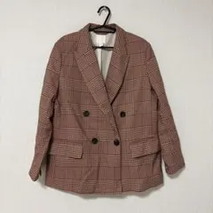 ZARAチェック柄 ダブルブレストジャケット