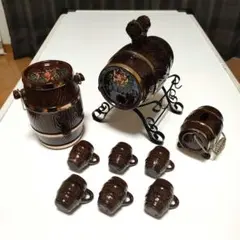 ウイスキー 樽型 陶器 ディスペンサー アンティーク 樽型置物 昭和レトロ