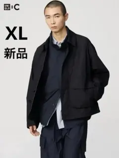 [新品]UNIQLO C コットンショートブルゾン　ブラック　XL