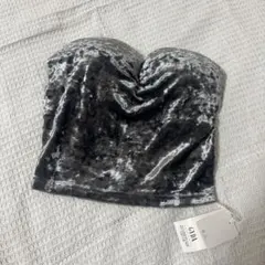 GYDA ノースリーブ ベアトップ ベロアベアビスチェ グレー