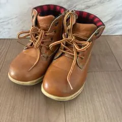 ブーツ　キッズ 18cm ブラウン　紐つき