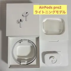 airpods pro2 イヤホン両耳とライトニング充電ケース 動作確認済 完品