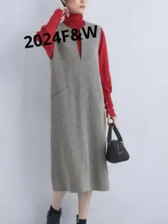 美品　キーネックジャンパーワンピース