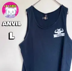 usa古着 ANVIL タンクトップ L ブラック 筋肉 牛 プリントのサムネイル