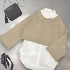 CLOCHE｜ダイヤ柄クロス編みニット｜オーバーサイズ｜オーバーシルエット｜春のサムネイル