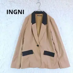 INGNI イング テーラードジャケット M ベージュ バイカラー 襟切替