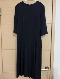 美品 23区 ネイビー 七分袖 ワンピース くるみボタン 36 送迎 お受験のサムネイル