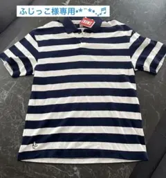 CHUMS ストライプ ポロシャツ ネイビー/ホワイト