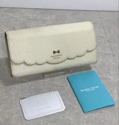 Samantha Thavasa 쁘띠 초이스 아이보리 이단 접이식 지갑 PVC