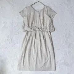 プロポーション|フレンチスリーブ　バックデザインワンピース【2】膝丈　アイボリーのサムネイル