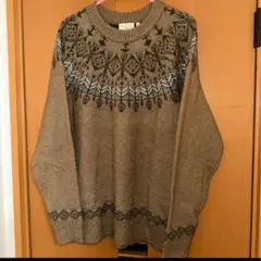 CORISCO ノルディック柄ニット Lサイズ ベージュ