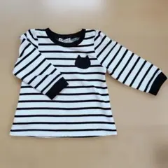 any FAM ボーダー 長袖カットソー 猫モチーフ 90cmのサムネイル