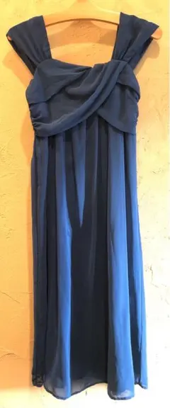 ノースリーブ　シフォンドレープワンピース