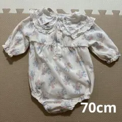 花柄レース襟ロンパース 70cm