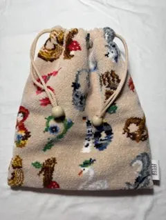 FEILER アニマル柄 巾着バッグ 25×21