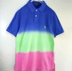 ポロラルフローレン　ポロシャツ　タイダイ　ボーダー　刺繍ロゴ