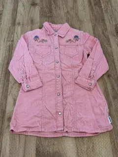 【SALE】OshKosh B'Gosh コーデュロイ 刺繍 ワンピース ピンク