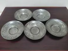 錫製茶托10客 在銘 作者不明 煎茶道具のサムネイル