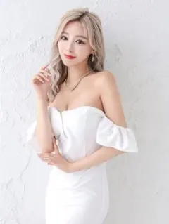 2wayショルダーハーフジップタイトミニドレス セクシードレス フロントジッパー