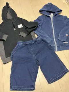 FOkids デニムパーカー　デニムハーフパンツ　プーマ パーカー　140