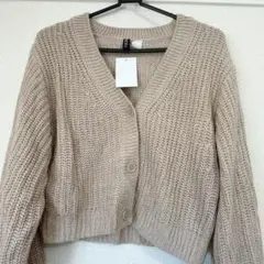 H&M DIVIDED ニットカーディガン ベージュ