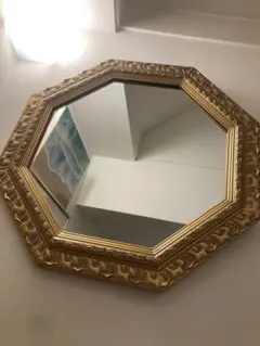 八角形 ゴールドミラー 中型