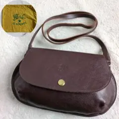 極美品　イルビゾンテ　ショルダーバッグ　保存袋　フラップ　レザー　ブラウン