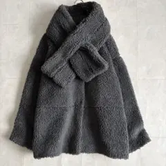 JS relume ウォッシャブルボアブルゾン チャコールF マフラー付