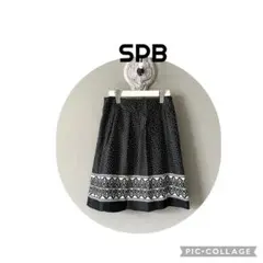 未使用タグ付　SPBドット柄 フレアスカート 膝丈のサムネイル
