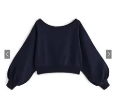 【新品未使用】GRL オフショルダースウェットトップス　pm392 ネイビー