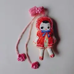 文化人形はなちゃん　ストラップ　昭和レトロ