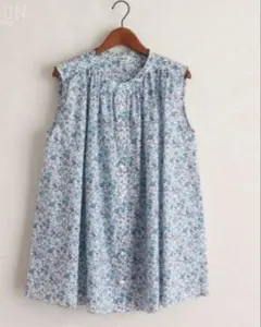 Coupole クーポール　リバティギャザーノースリーブブラウスCC-65019