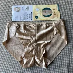 Ｌサイズ/モカ/ヒップハンガー/ウイング対応/ヘム/Feel/サニタリーショーツ