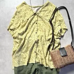 美品 ジャーナルスタンダードレサージュ ワイドカラーシャツ フラワーブラウスのサムネイル