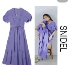 SNIDEL コットンカシュクールワンピース パープル スナイデル