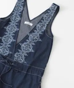 URBAN RESEARCH Sonny Label クロス刺繍デニムサロペット