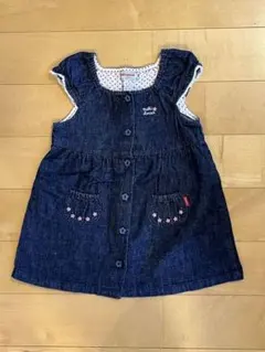 ミキハウス　デニム ジャンパースカート ワンピース　90cm