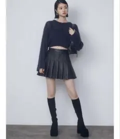 EMODA ヴィンテージライクプリーツミニスカート