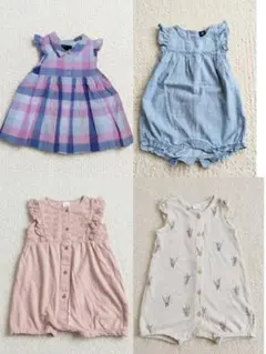 GAP・H&M ベビー服 4点セット 70〜80 夏 女の子 ロンパース 美品