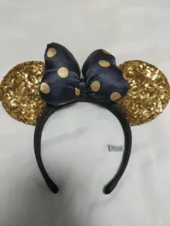 【同梱半額可☆】ゴールドスパンコールカチューシャ　ディズニー　ミニーマウス