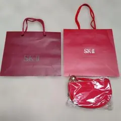 SK-II ゴールドチャームポーチ & ショッパー袋2枚 新品未使用　値下げ！