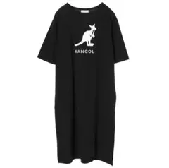 【earth m&e】KANGOL 半袖 黒 ワンピース　（フリーサイズ）