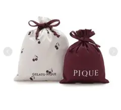 ジェラートピケ チェリー柄巾着セット