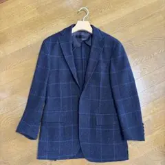 ラルフローレン　チェック柄 ツイードジャケット ネイビー