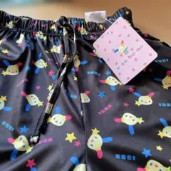 サンリオ ウサハナ ルームパンツハーフパンツ 黒 M-L ステテコ 半端丈パンツ