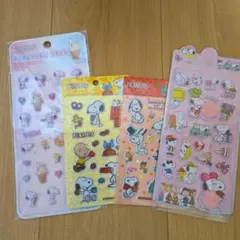 スヌーピー ぷくぷくシール4枚セット