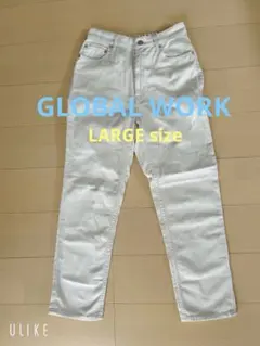 GLOBAL WORK ホワイトデニム ストレートパンツ Lのサムネイル