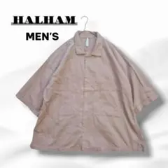 ハルハム ビックシルエット半袖シャツ スナップボタン 胸ポケット E8765☆
