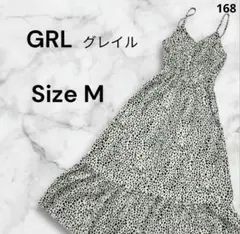 極美品【GRL】グレイル キャミ ワンピース ロング アニマル柄 M 黒×白