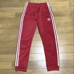 adidas originals ジャージ　ズボン　150 レッド　3本ライン